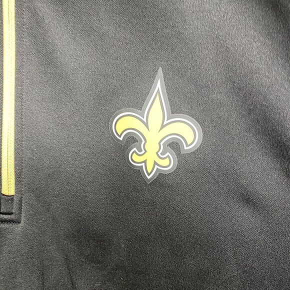 New Orleans Saints Pullover 1/4 Zip Unisex MEDIUM Black Gold Long Sleeve NFL - Picture 7 of 8